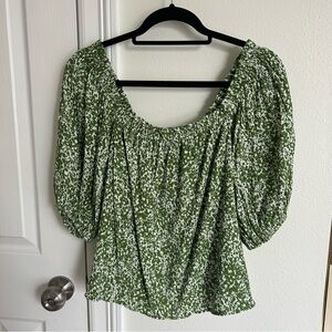 Abercrombie & Fitch Green and White Blouse